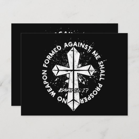 Geen wapen dat tegen mij is gevormd, zal bloeien i feestdagenkaart (Voorkant / Achterkant)