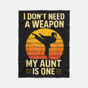 Geen Wapen Nodig Taekwondo Tante is Eén Retro Fleece Deken