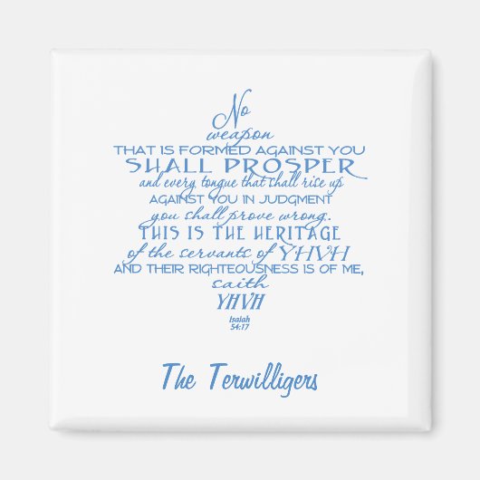 Geen wapen ster van David gepersonaliseerd Magneet (Voorkant)