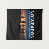 Geen wapen tegen u zal de Bijbel tot bloei brengen Wandkleed (Voorkant (horizontaal))