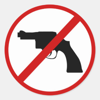 Geen wapens ronde sticker