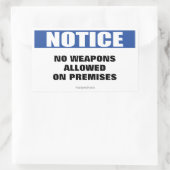 Geen wapens toegestaan meldingsteken rechthoekige sticker (Tas)