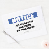 Geen wapens toegestaan meldingsteken rechthoekige sticker (Envelop)