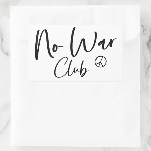 Geen War Club Vrede Rechthoekige Sticker (Tas)