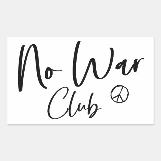 Geen War Club Vrede Rechthoekige Sticker (Voorkant)