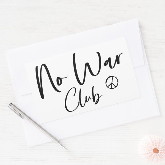 Geen War Club Vrede Rechthoekige Sticker (Envelop)