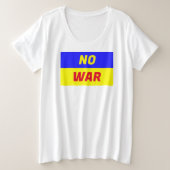 GEEN WAR-vrouwen plus T-shirt formaat (Design voorkant)
