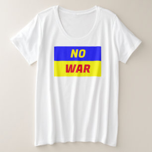 GEEN WAR-vrouwen plus T-shirt formaat