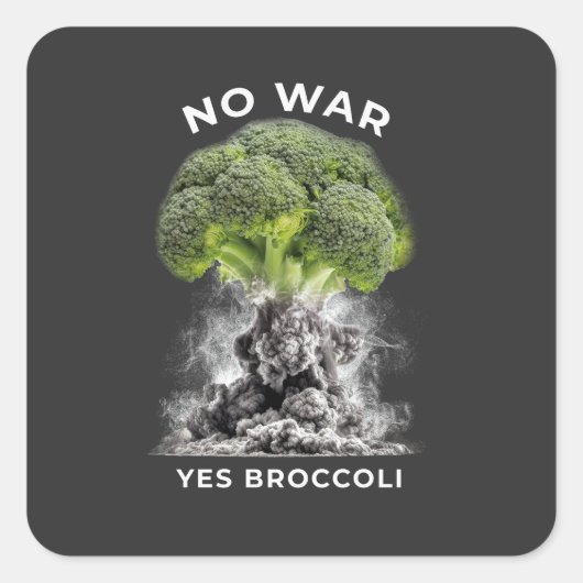 GEEN WAR YES BROCCOLI VIERKANTE STICKER (Voorkant)