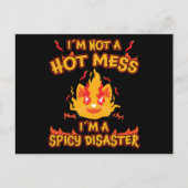 Geen warboel, ik ben een pittige ramp chili cadeau briefkaart (Voorkant)