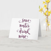 ** GEEN WATER-ALLEEN WIJN ** OP "UW VERJAARDAG" KAART (Gele Bloem)