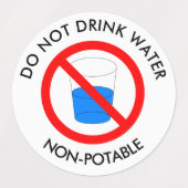 Geen waterteken drinken labels (Design 1)
