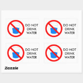 Geen waterteken drinken rechthoekige sticker (Vel)