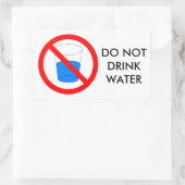 Geen waterteken drinken rechthoekige sticker (Tas)