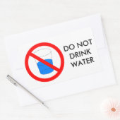 Geen waterteken drinken rechthoekige sticker (Envelop)