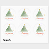 Geen Waterverf kerstaven met een startscherm Ronde Sticker (Vel)