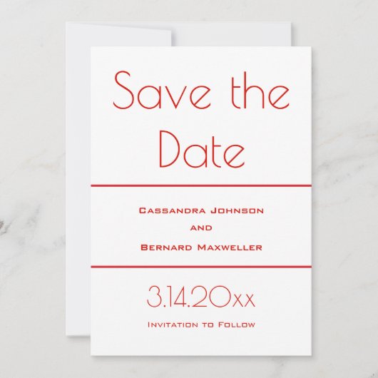 Geen weduwenset | Datum opslaan Save The Date (Voorkant)