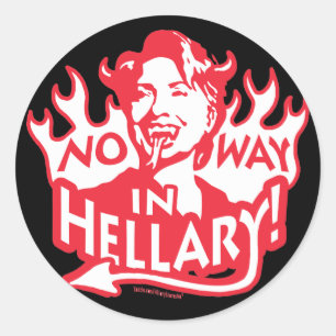 Geen weg in Hellary Ronde Sticker