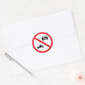 Geen wegkenteken voor voertuigen ronde sticker (Envelop)