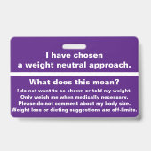 Geen Weigh Badge (Achterkant)