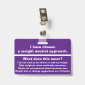 Geen Weigh Badge (Achterkant met clip)
