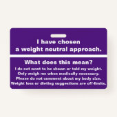 Geen Weigh Badge (Achterkant)
