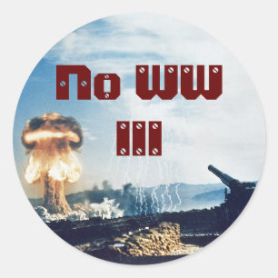 Geen Wereldoorlog III Ronde Sticker