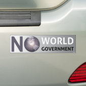 Geen wereldregering bumpersticker (Op auto)