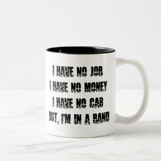 Geen werk - geen geld - geen auto tweekleurige koffiemok
