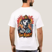 Geen werk te zwaar! Brandweerman Hond T-shirt - Gr (Achterkant)