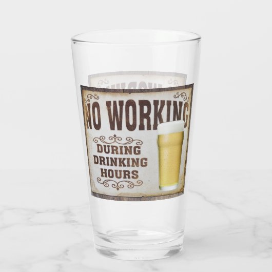 Geen werk tijdens Drink uren Glas (Achterkant)