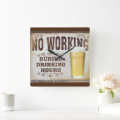 Geen werk tijdens drink uren werkbalk grappig vierkante klok (Huis)