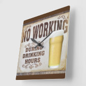 Geen werk tijdens drink uren werkbalk grappig vierkante klok (Hoek)
