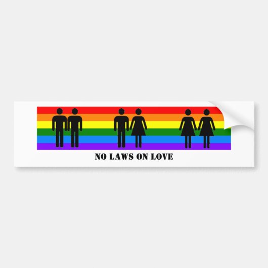 Geen wetten op liefde bumpersticker (Voorkant)