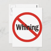 Geen Whining Briefkaart (Voorkant / Achterkant)