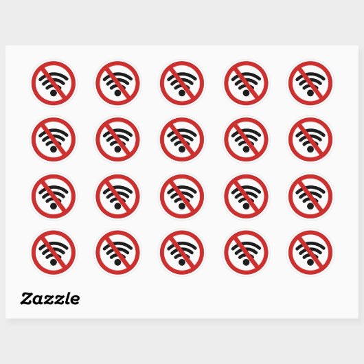 Geen Wi-Fi-netwerk Ronde Sticker (Vel)