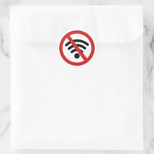 Geen Wi-Fi-netwerk Ronde Sticker (Tas)