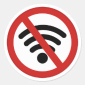Geen Wi-Fi-netwerk Ronde Sticker (Voorkant)