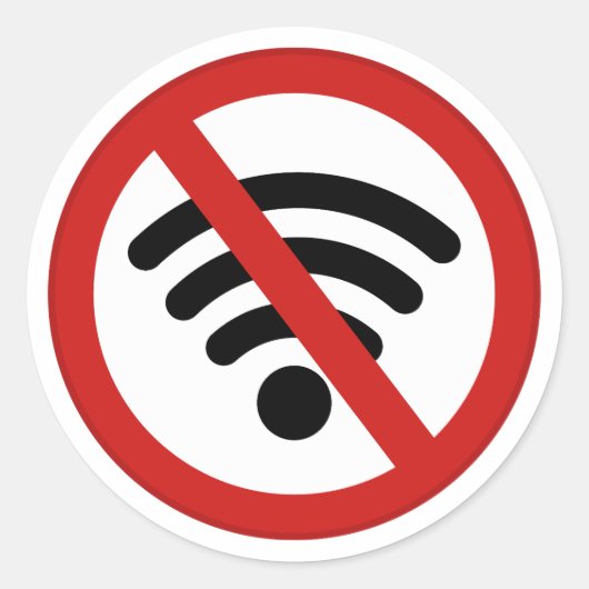 Geen Wi-Fi-netwerk Ronde Sticker (Voorkant)