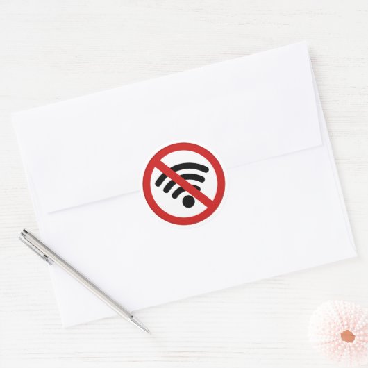 Geen Wi-Fi-netwerk Ronde Sticker (Envelop)