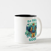 Geen Wifi Goede Backpacker Tweekleurige Koffiemok (Voorkant rechts)