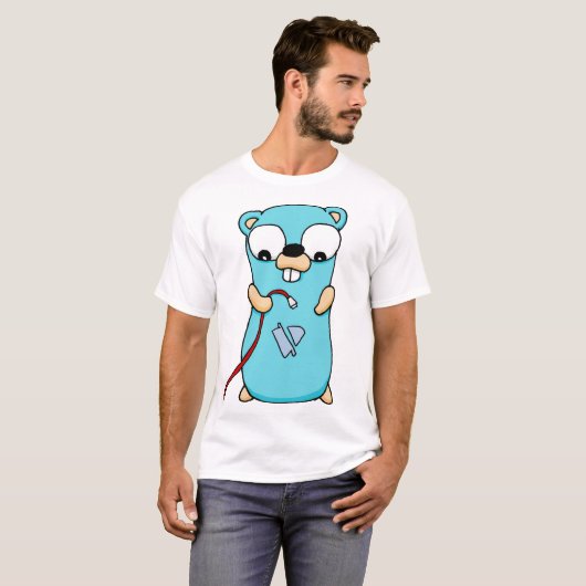 Geen wifi gopher t-shirt (Voorkant volledig)