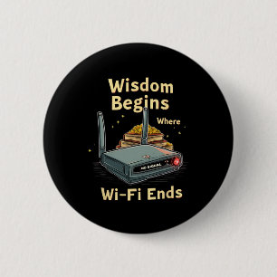 Geen Wifi Lees Boeken In Plaats - Grappige Terug N Ronde Button 5,7 Cm