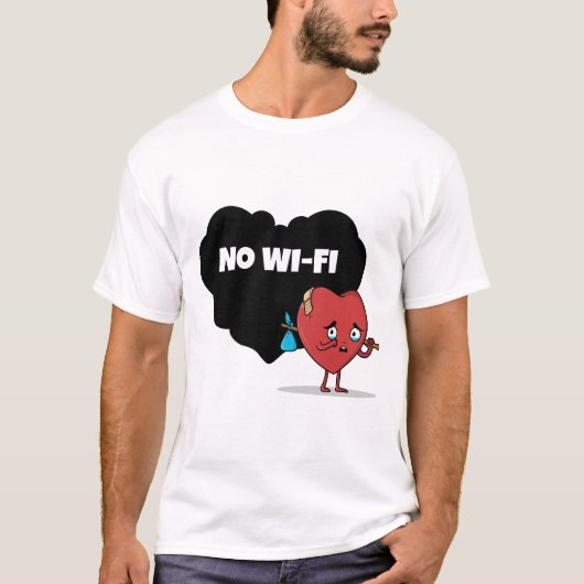 Geen wifi-ontwerp t-shirt (Voorkant)