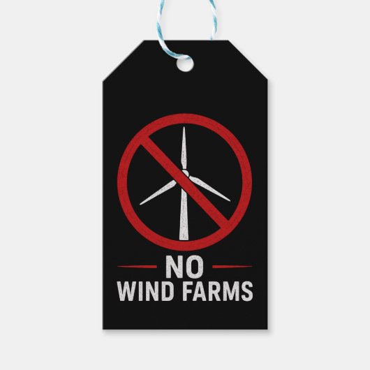 Geen Windparken - Geen Windturbines Cadeaulabel (Voorkant)