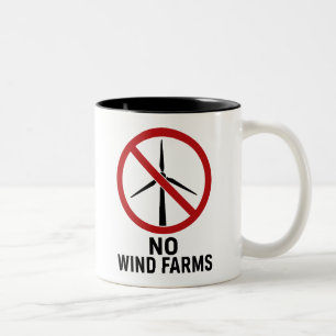 Geen Windparken - Geen Windturbines Tweekleurige Koffiemok