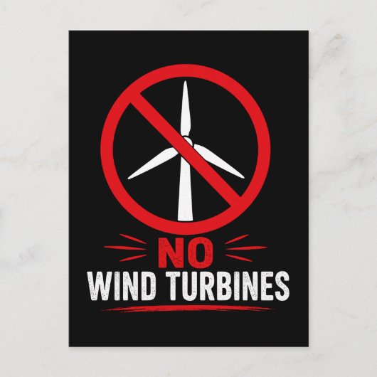 Geen windturbines platteland protest briefkaart (Voorkant)