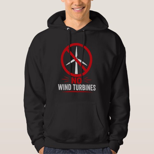 Geen windturbines platteland protest hoodie (Voorkant)