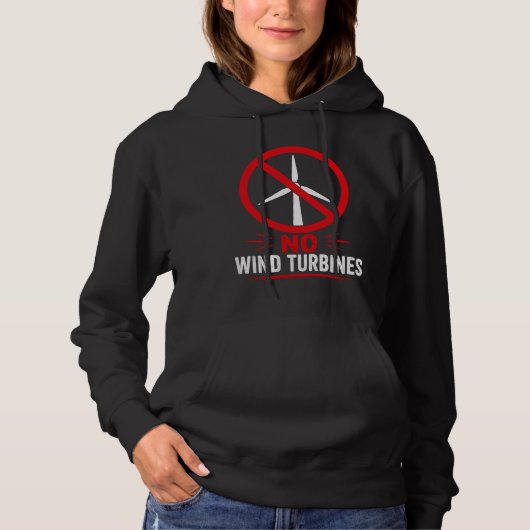 Geen windturbines platteland protest hoodie (Voorkant)