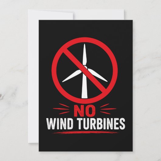 Geen windturbines platteland protest kaart (Voorkant)